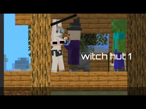 Minecraft giantess animation: witch hut 1 (censored)