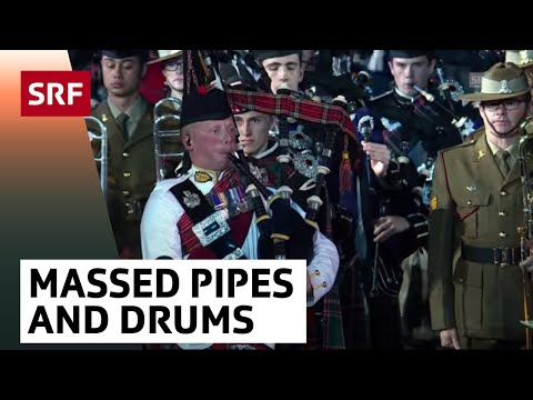 Massed Pipes and Drums - Finale - Einmarsch | Basel Tattoo 2017 | SRF