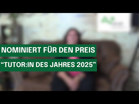"Prof. Dr. Verena Jung: Nominiert als Tutorin des Jahres 2025"