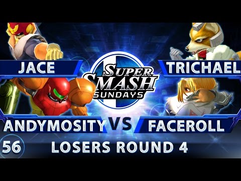 SSS 56 - Jace & Andymosity vs. Trichael Man & Faceroll - SSBM LR4 - Smash Melee