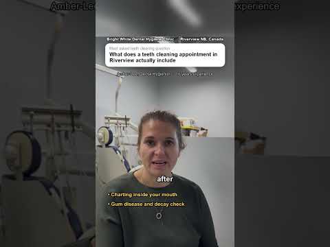 Amber-Lee, registered dental hygienist, explains what a teeth cleaning appointment in Riverview includes at Bright White Dental Hygiene Clinic in Riverview NB