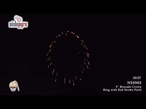 NS5903 - Brocade Crown Ring with Red Strobe Pistil