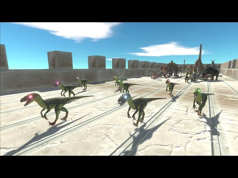 Race to eat DEINONYCHUS WITH NEON EYES - Animal Revolt Battle Simulator