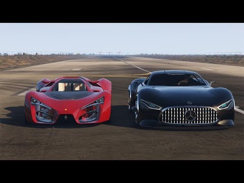 Ferrari F80 Concept vs Mercdes Benz Vision GT-Epic Battle