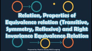 Relation and Properties of Equivalence Relation and Right Invariance Equivalence Relation