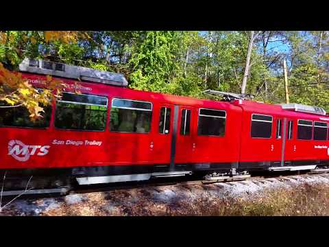 San Diego Trolley U2 Duvag No. 1019 passes by