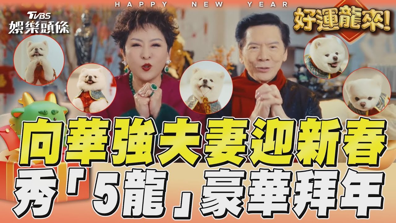 影音/向華強夫妻迎新春 大秀「家中5龍」豪華拜年