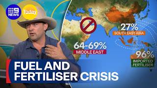 Australia's food production could be halved in months as Iran war continues | 9 News Australia