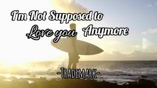I&#39;M NOT SUPPOSED TO LOVE YOU ANYMORE -by Trademark (music &amp; lyrics)