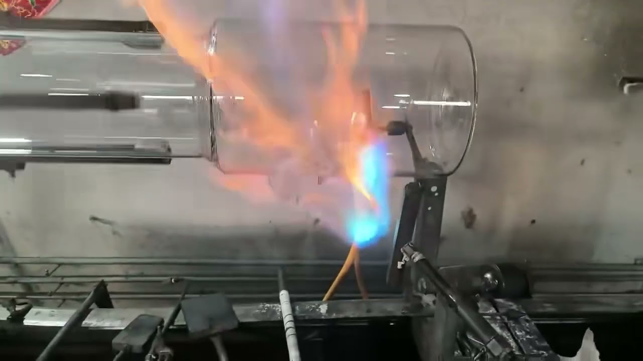 Glass pipe manufacturing process — thickness blowing and annealing