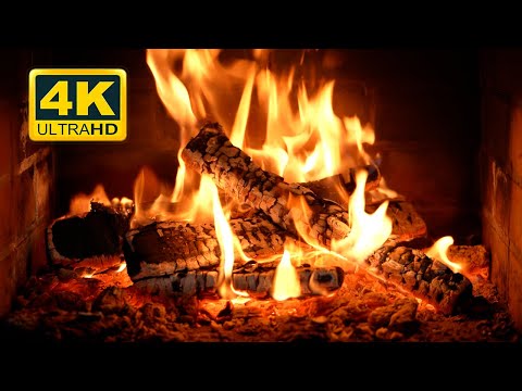 ???? Crackling Fireplace 4K (12 HOURS). Burning Fireplace & Crackling Fire Sounds (NO Music)