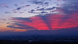 Have a nice Sunday👍Red clouds❤️降雨圖👍下方👍Raining map below♥️