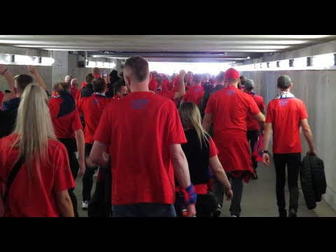 Puchar Polski: Lech Poznań - Raków Częstochowa (02.05.2022) Kibice Rakowa w Warszawie