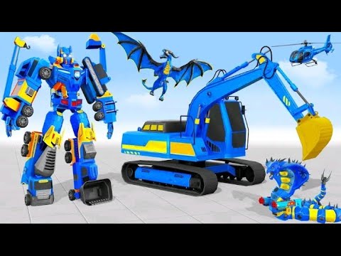 Snow Excavator Robot Deer Robot Car Game - Android Gameplay