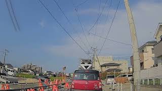 【 車載動画】狭い道に入ってしまったタンクローリー車