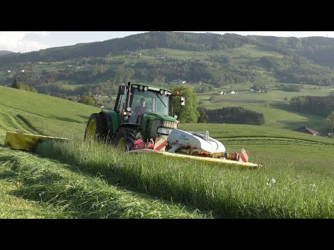 1.Schnitt | Gras Mähen 2022 | John Deere 6330 | Pöttinger Schmetterling