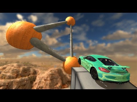 High Speed Jump Crashes trough Giant BeamNG drive Logo - Beamng drive