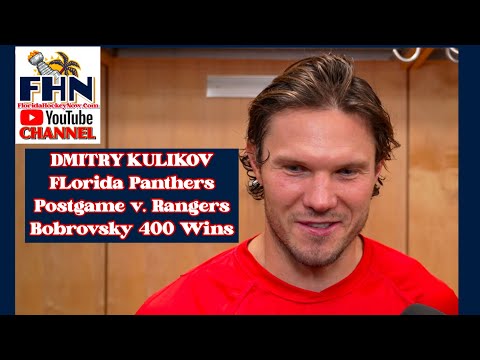 Dmitry Kulikov: Sergei Bobrovsky Gets 400th NHL Win, Florida Panthers Beat NY Rangers