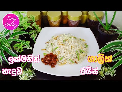 ඉක්මනින් හැදුව ගාලික් රයිස් | Garlic Rice | Galik Rayis | Tasty Cooking