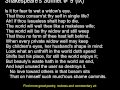 Shakespeare's Sonnet # 9 (IX) - Is it for fear to wet ...