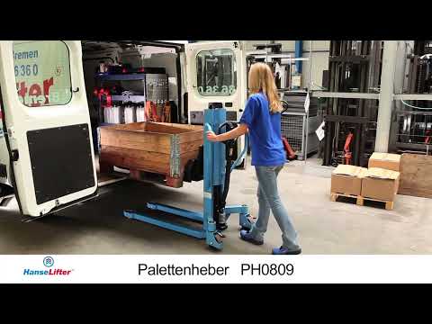 HanseLifter Hochhubwagen PH0809 ohne Kippfunktion Hubhöhe 900mm Tragkraft 800kg-youtube_img