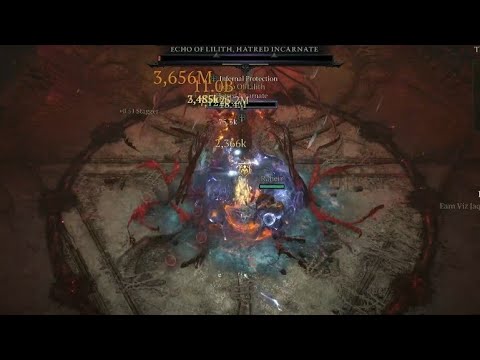 Diablo 4 - Season 10 - T4 Uber Lilith Kill - Ball Lightning Sorc