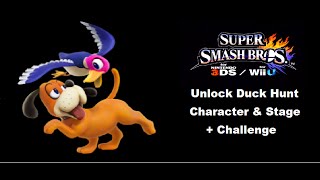 Smash Bros Wii U Challenge - Duck Hunt Stage & Character Unlock Made Easy