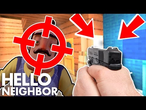 Minecraft Hello Neighbor - Killing The Neighbor With The Gun (Minecraft Roleplay)