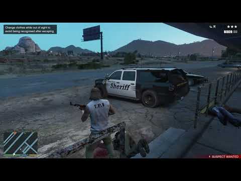 GTA 5 - Police Station Massacre In Sandy Shores + Six Star Escape (RDE 3.1.1)