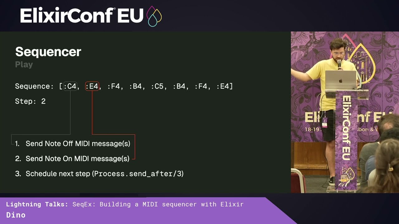 Lightning Talk: SeqEx - Building a MIDI Sequencer with Elixir - Dino | ElixirConf EU 2024