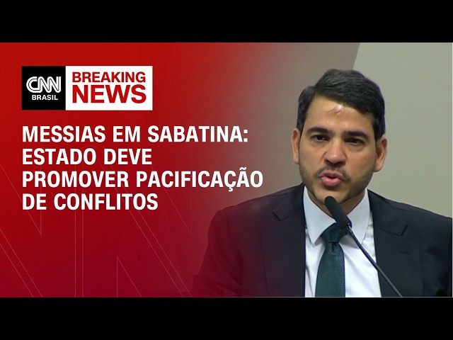 Estado deve promover pacificação de conflitos, diz Messias em Sabatina | CNN 360º