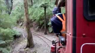 preview picture of video 'Walhalla Goldfields Railway - Climbing from Thomson to Walhalla 26-7-14'