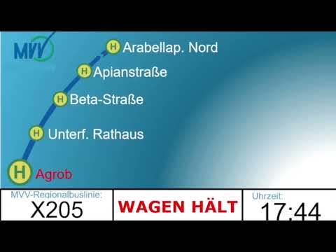 Busansage der Linie X205 MVV München