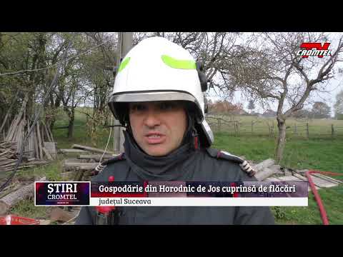 Gospodărie din Horodnic de Jos cuprinsă de flăcări