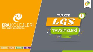 ERA Kolejleri LGS Tavsiyeleri Türkçe