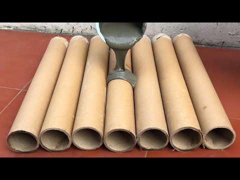 Amazing Idea .Make Coffee Table From Cardboard - Tube ,Glass Bottle And Cement .Very Easy- Beautiful