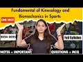 Fundamental Of Kinesology And Biomechanics In Sports Class 11 One Shot Physical Education Chapter 8