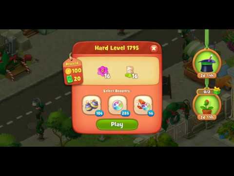 Gardenscapes Level 1795 Walkthrough "No Boosters Used"