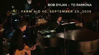Bob Dylan performs To Ramona at Farm Aid 40. September 20, 2025. Minneapolis, Minnesota.