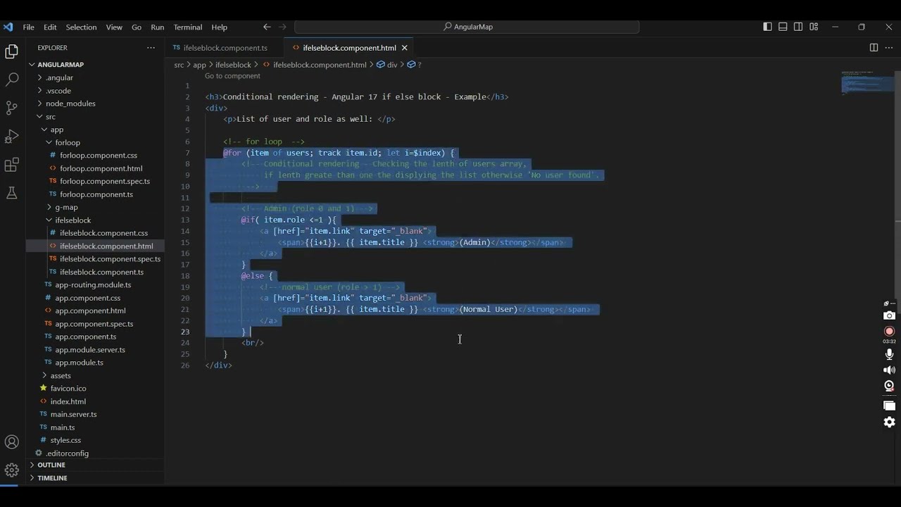 Angular 17 if else statement example | @if block @else and @else if block | Conditional Rendering