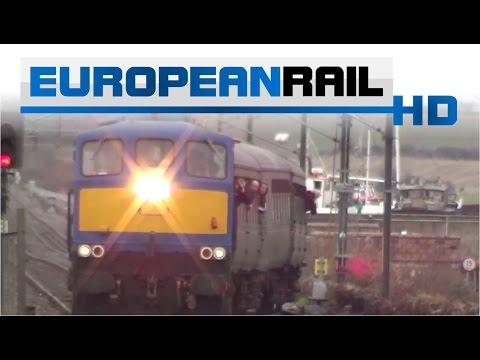 NI Railways 111 loco 112 + Railway Preservation Society of Ireland mk2 carriages passes Malahide