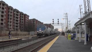 preview picture of video 'Amtrak 7 at Morton Grove, IL'