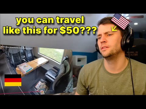American reacts to German ICE Train First Class Experience