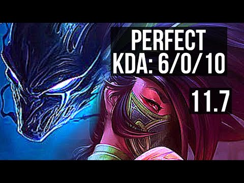 NOCTURNE vs AKALI (TOP) | 6/0/10, Rank 8 Nocturne, Dominating | KR Challenger | v11.7