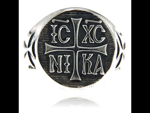 Ghiul argint 925 cu monograma IC XC NI KA aceasta bijuterie sacra aduce protectie si binecuvantare