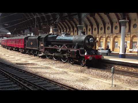 LMS Jubilee 45690 'Leander' at York Railway Station with 'The Coast to Coast Express'