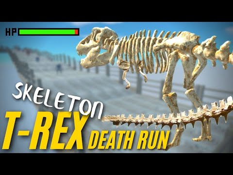 Skeleton T-REX Death Run with HP Bar - Animal Revolt Battle Simulator | ARBS