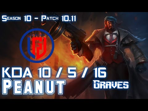 LGD Peanut GRAVES vs LEE SIN Jungle - Patch 10.11 KR Ranked