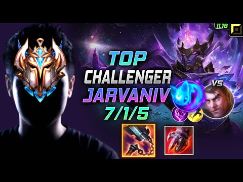 Challenger Jarvan IV TOP vs Jayce - 챌린저 탑 자르반 템트리 룬 선혈 콩콩이 ジャーヴァンⅣ Джарван IV 德玛西亚皇子 - LOL KR 11.18