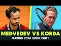 Daniil Medvedev vs Sebastian Korda Battle | Madrid 2024 Highlights
